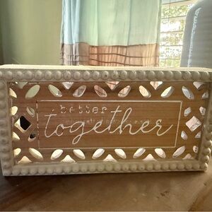 Decorative Wooden Sign with 'Better Together' Text